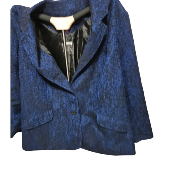 Jessica London Textured Blue Jacket - Picture 2 of 4